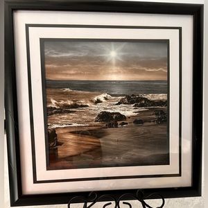 Wall Art Print Painting Picture Home Decor Sunset Sea Beach Landscape Blue Large